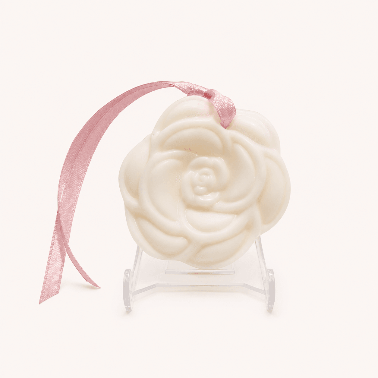 Ambientador em forma de rosa branca, aroma Coco Milk & Baunilha do Tahiti